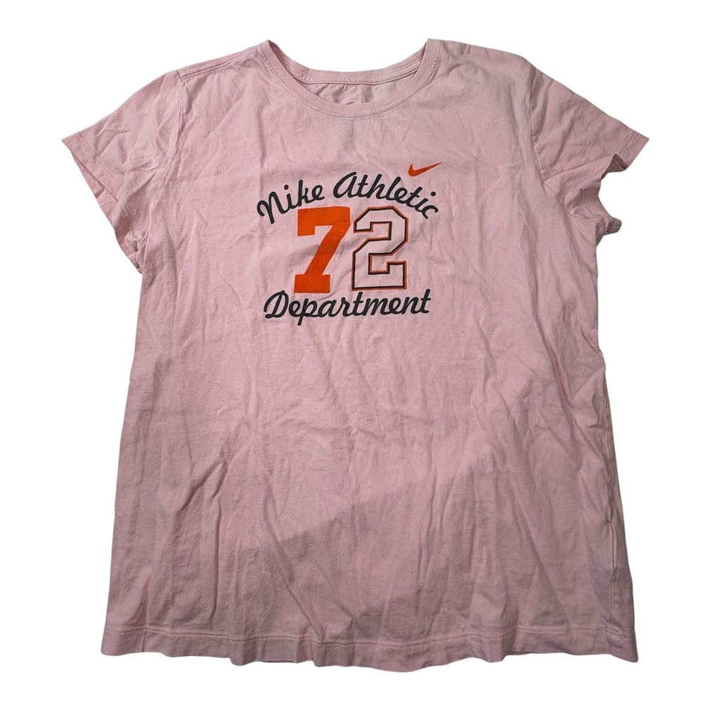 Nike T-Shirt Womens L Pink Athletic Dept 72 Graphic Short Sleeve Tee